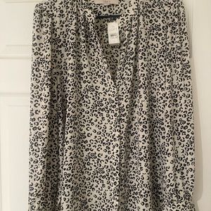 LOFT Animal Print Blouse